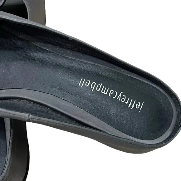 Jeffrey Campbell Gray Satin Open Toe Mules 8.5 - Picture 5 of 9
